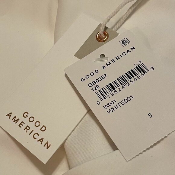 GOOD AMERICAN Scuba Crew Thong Bodysuit in White Size 2X Long Sleeve Brand New - Picture 8 of 8